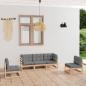 Preview: ARDEBO.de - 5-tlg. Garten-Lounge-Set mit Kissen Kiefer Massivholz