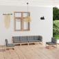 Preview: ARDEBO.de - 6-tlg. Garten-Lounge-Set mit Kissen Kiefer Massivholz