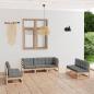 Preview: ARDEBO.de - 7-tlg. Garten-Lounge-Set mit Kissen Kiefer Massivholz