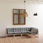 Preview: ARDEBO.de - 5-tlg. Garten-Lounge-Set mit Kissen Kiefer Massivholz