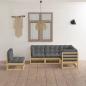 Preview: ARDEBO.de - 5-tlg. Garten-Lounge-Set mit Kissen Kiefer Massivholz