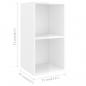 Preview: TV-Wandschrank Hochglanz-Weiß 37x37x72 cm Holzwerkstoff