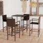 Preview: ARDEBO.de - 5-tlg. Gartenbar-Set Poly Rattan Braun