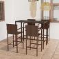 Preview: ARDEBO.de - 5-tlg. Gartenbar-Set Poly Rattan Braun