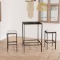 Preview: ARDEBO.de - 3-tlg. Gartenbar-Set mit Kissen Poly Rattan Braun