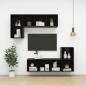 Preview: TV-Wandschrank Hochglanz-Schwarz 37x37x107 cm Holzwerkstoff