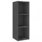 Preview: TV-Wandschrank Hochglanz-Grau 37x37x107 cm Holzwerkstoff