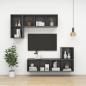 Preview: TV-Wandschrank Hochglanz-Grau 37x37x107 cm Holzwerkstoff