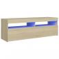 Preview: TV-Schrank mit LED-Leuchten Sonoma-Eiche 120x35x40 cm