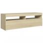 Preview: TV-Schrank mit LED-Leuchten Sonoma-Eiche 120x35x40 cm