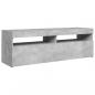 Preview: TV-Schrank mit LED-Beleuchtung Betongrau 120x35x40 cm