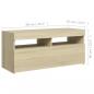 Preview: TV-Schrank mit LED-Leuchten Sonoma-Eiche 90x35x40 cm