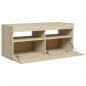 Preview: TV-Schrank mit LED-Leuchten Sonoma-Eiche 90x35x40 cm