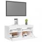 Preview: TV-Schrank mit LED-Leuchten Hochglanz-Weiß 90x35x40 cm