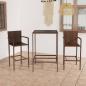 Preview: ARDEBO.de - 3-tlg. Gartenbar-Set Poly Rattan Braun