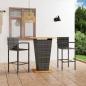 Preview: ARDEBO.de - 3-tlg. Gartenbar-Set Grau