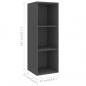 Preview: TV-Wandschrank Grau 37x37x107 cm Holzwerkstoff