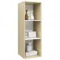 Preview: TV-Wandschrank Sonoma-Eiche und Weiß 37x37x107 cm Holzwerkstoff