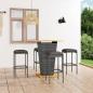 Preview: ARDEBO.de - 5-tlg. Gartenbar-Set mit Kissen Poly Rattan Grau