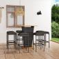 Preview: ARDEBO.de - 9-tlg. Gartenbar-Set mit Kissen Poly Rattan Grau