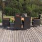 Preview: ARDEBO.de - 7-tlg. Garten-Essgruppe Poly Rattan Schwarz