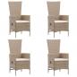 Preview: 7-tlg. Garten-Essgruppe Poly Rattan Beige