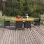 Preview: ARDEBO.de - 7-tlg. Garten-Essgruppe Poly Rattan Schwarz