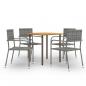 Preview: ARDEBO.de - 5-tlg. Garten-Essgruppe Poly Rattan Anthrazit