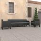 Preview: ARDEBO.de - 3-tlg. Garten-Lounge-Set mit Kissen PP Rattan Anthrazit