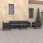 Preview: ARDEBO.de - 4-tlg. Garten-Lounge-Set mit Kissen PP Rattan Anthrazit