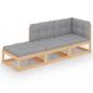 Preview: 3-tlg. Garten-Lounge-Set mit Kissen Massivholz Kiefer