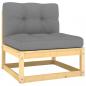 Preview: 3-tlg. Garten-Lounge-Set mit Kissen Massivholz Kiefer