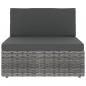 Preview: 9-tlg. Garten-Lounge-Set mit Kissen Grau Poly Rattan