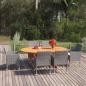 Preview: ARDEBO.de - 7-tlg. Garten-Essgruppe Poly Rattan Grau