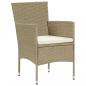 Preview: 7-tlg. Garten-Essgruppe Poly Rattan Beige