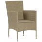 Preview: 7-tlg. Garten-Essgruppe Poly Rattan Beige