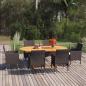 Preview: ARDEBO.de - 7-tlg. Garten-Essgruppe Poly Rattan Braun