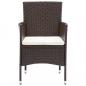 Preview: 7-tlg. Garten-Essgruppe Poly Rattan Braun