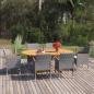 Preview: ARDEBO.de - 7-tlg. Garten-Essgruppe Poly Rattan Grau