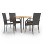 Preview: ARDEBO.de - 5-tlg. Garten-Essgruppe Poly Rattan Braun