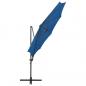 Preview: Ampelschirm mit Mast und LED Azurblau 300 cm