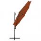 Preview: Ampelschirm mit Mast und LED Terracotta-Rot 300 cm