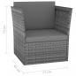 Preview: Gartensessel mit Hocker Poly Rattan Anthrazit