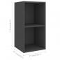 Preview: TV-Wandschrank Grau 37x37x72 cm Holzwerkstoff