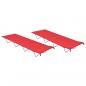 Preview: ARDEBO.de - Campingbetten 2 Stk. 180x60x19 cm Oxford-Gewebe und Stahl Rot