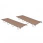 Preview: ARDEBO.de - Campingbetten 2 Stk. 180x60x19 cm Oxford-Gewebe und Stahl Taupe