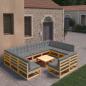 Preview: ARDEBO.de - 10-tlg. Garten-Lounge-Set mit Kissen Massivholz Kiefer