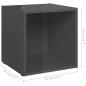 Preview: TV-Schrank Hochglanz-Grau 37x35x37 cm Holzwerkstoff