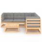 Preview: 6-tlg. Garten-Lounge-Set mit Kissen Massivholz Kiefer