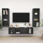 Preview: ARDEBO.de - 3-tlg. TV-Schrank-Set Grau Holzwerkstoff